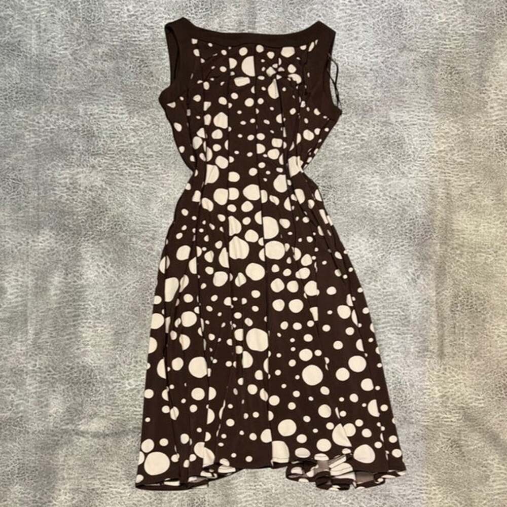 Vintage Brown Polka Dot Midi Dress